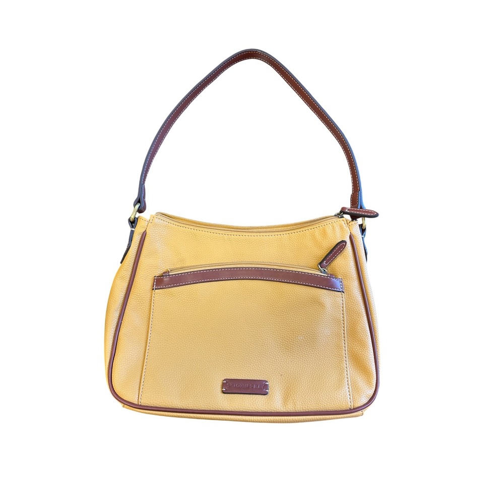 St. John's Bay Mustard‎ Pebbled Leather Classic Retro Y2K Satchel Boho Chic